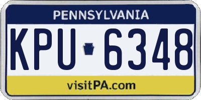 PA license plate KPU6348