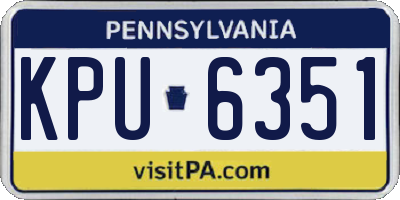 PA license plate KPU6351