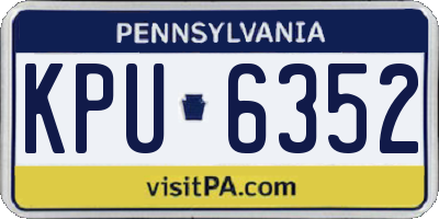 PA license plate KPU6352