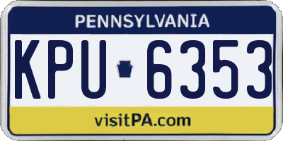PA license plate KPU6353