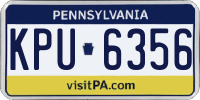 PA license plate KPU6356