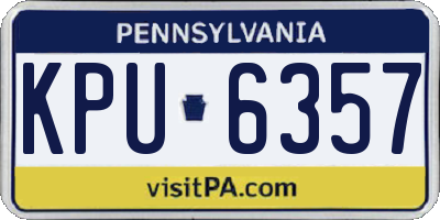PA license plate KPU6357