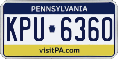 PA license plate KPU6360
