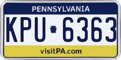 PA license plate KPU6363