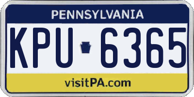 PA license plate KPU6365
