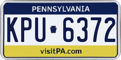 PA license plate KPU6372