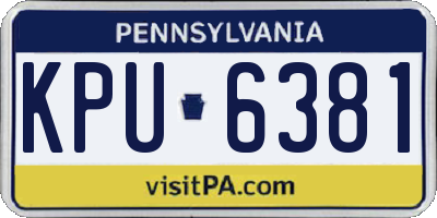 PA license plate KPU6381