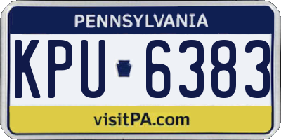 PA license plate KPU6383