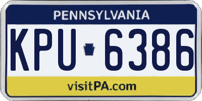 PA license plate KPU6386
