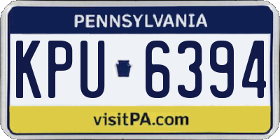 PA license plate KPU6394