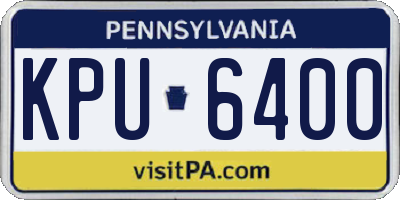 PA license plate KPU6400