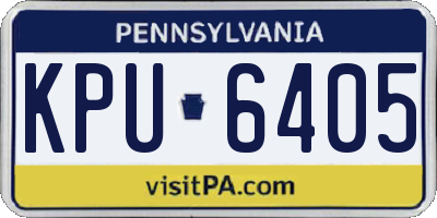 PA license plate KPU6405