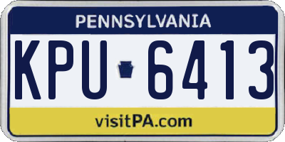 PA license plate KPU6413