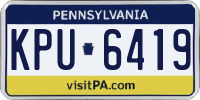PA license plate KPU6419
