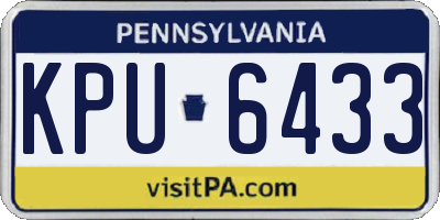 PA license plate KPU6433