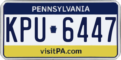 PA license plate KPU6447