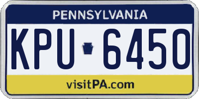 PA license plate KPU6450