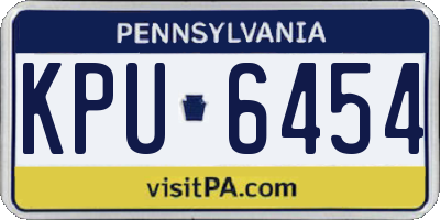 PA license plate KPU6454