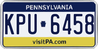 PA license plate KPU6458