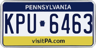 PA license plate KPU6463