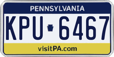 PA license plate KPU6467