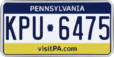 PA license plate KPU6475