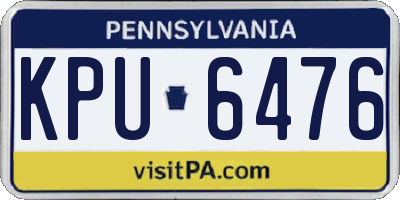 PA license plate KPU6476