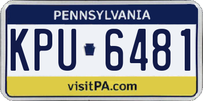 PA license plate KPU6481