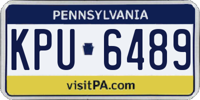 PA license plate KPU6489