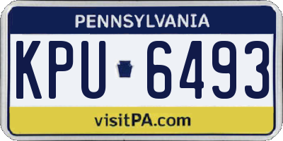 PA license plate KPU6493