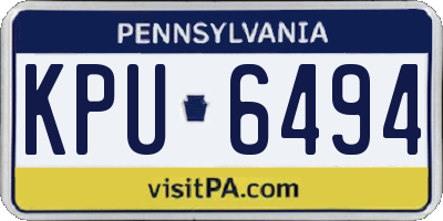 PA license plate KPU6494