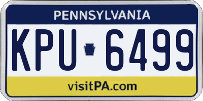 PA license plate KPU6499
