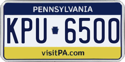 PA license plate KPU6500