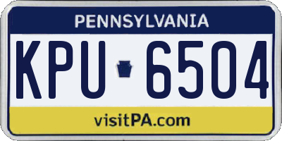 PA license plate KPU6504