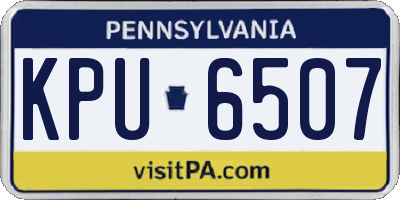 PA license plate KPU6507