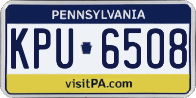 PA license plate KPU6508