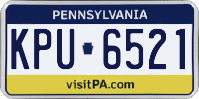 PA license plate KPU6521