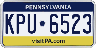 PA license plate KPU6523