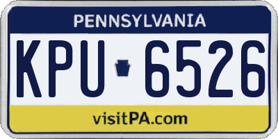 PA license plate KPU6526