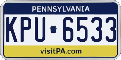 PA license plate KPU6533