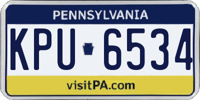 PA license plate KPU6534