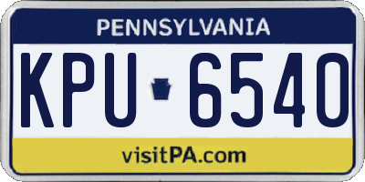 PA license plate KPU6540
