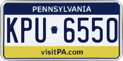 PA license plate KPU6550