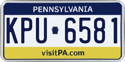 PA license plate KPU6581