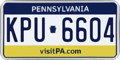 PA license plate KPU6604