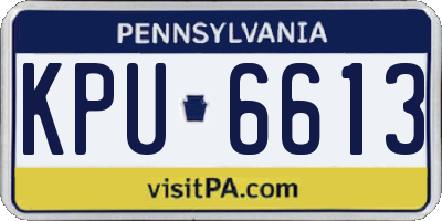 PA license plate KPU6613