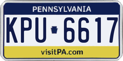 PA license plate KPU6617