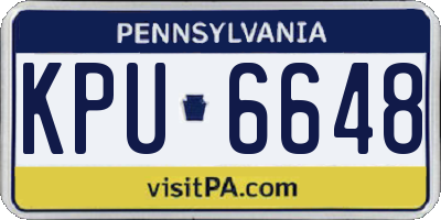 PA license plate KPU6648