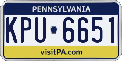 PA license plate KPU6651