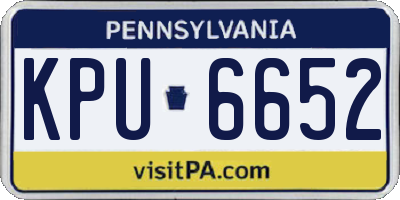 PA license plate KPU6652